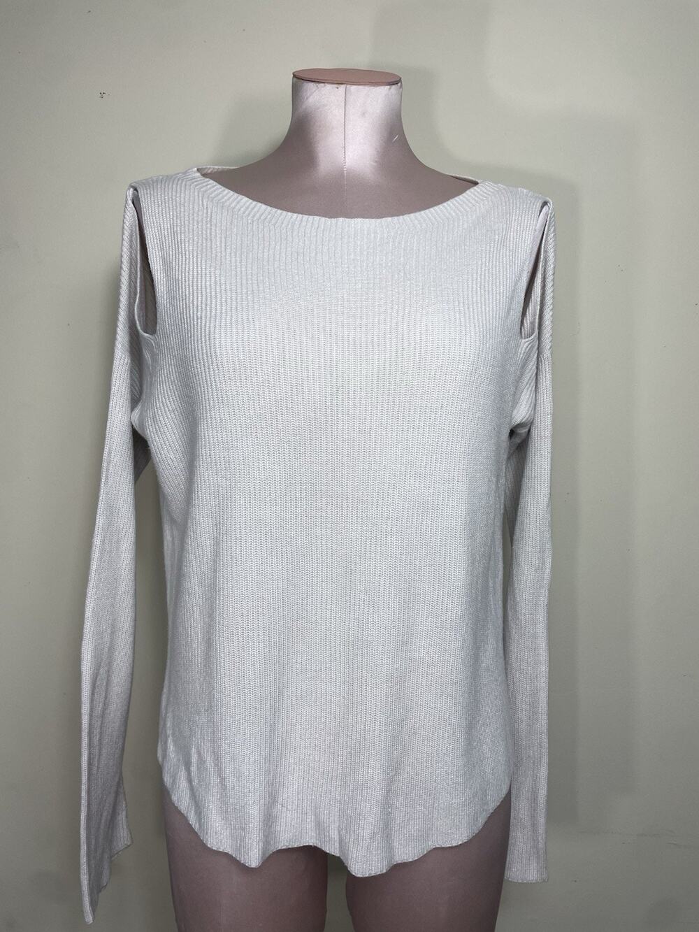 Express Long Sleeve Cream Cold Shoulder Sweater Size Medium